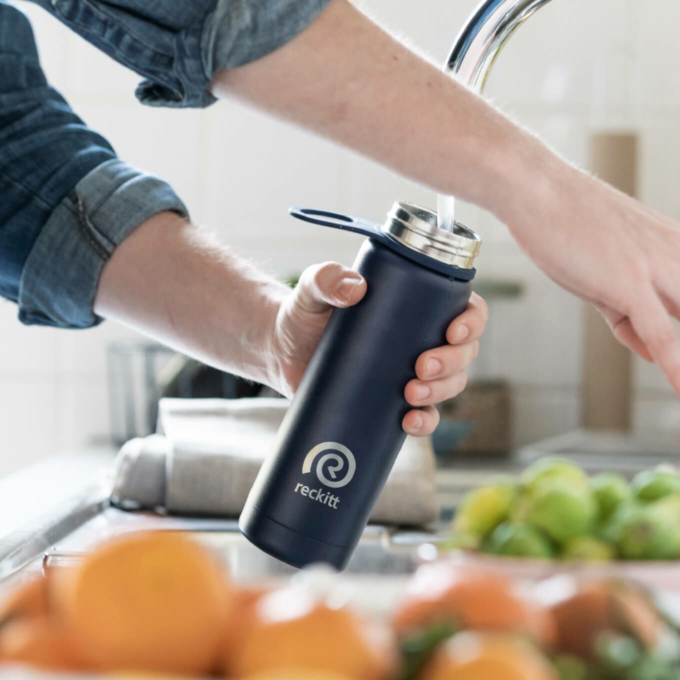 Reckitt- person filling up water bottle