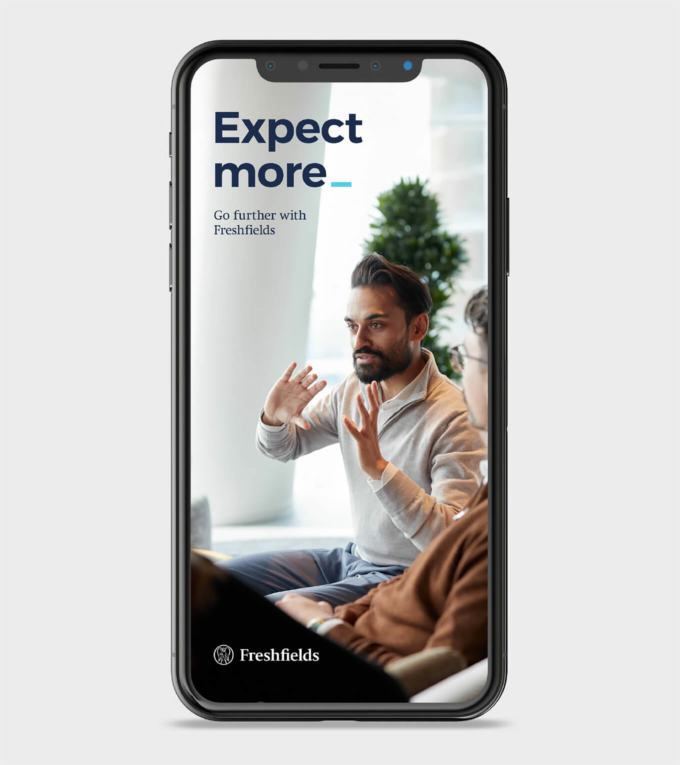 Freshfields logo on phone