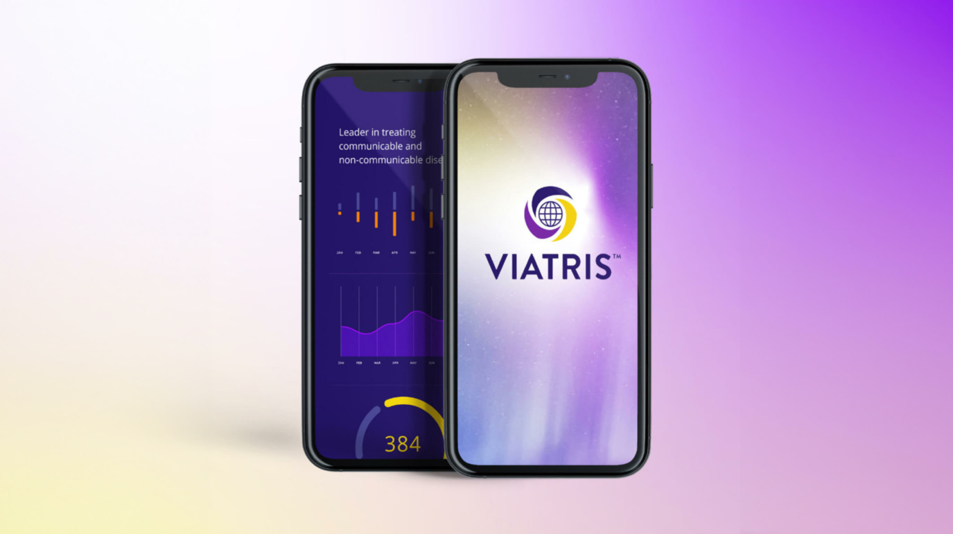 Viatris logo on phone