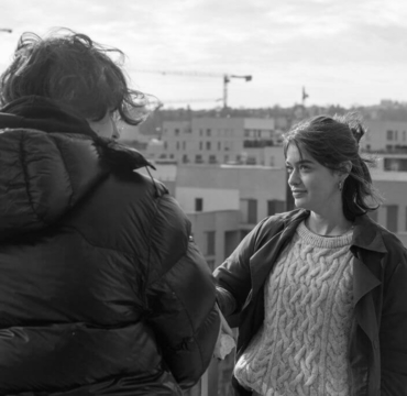 Two women on a balcony