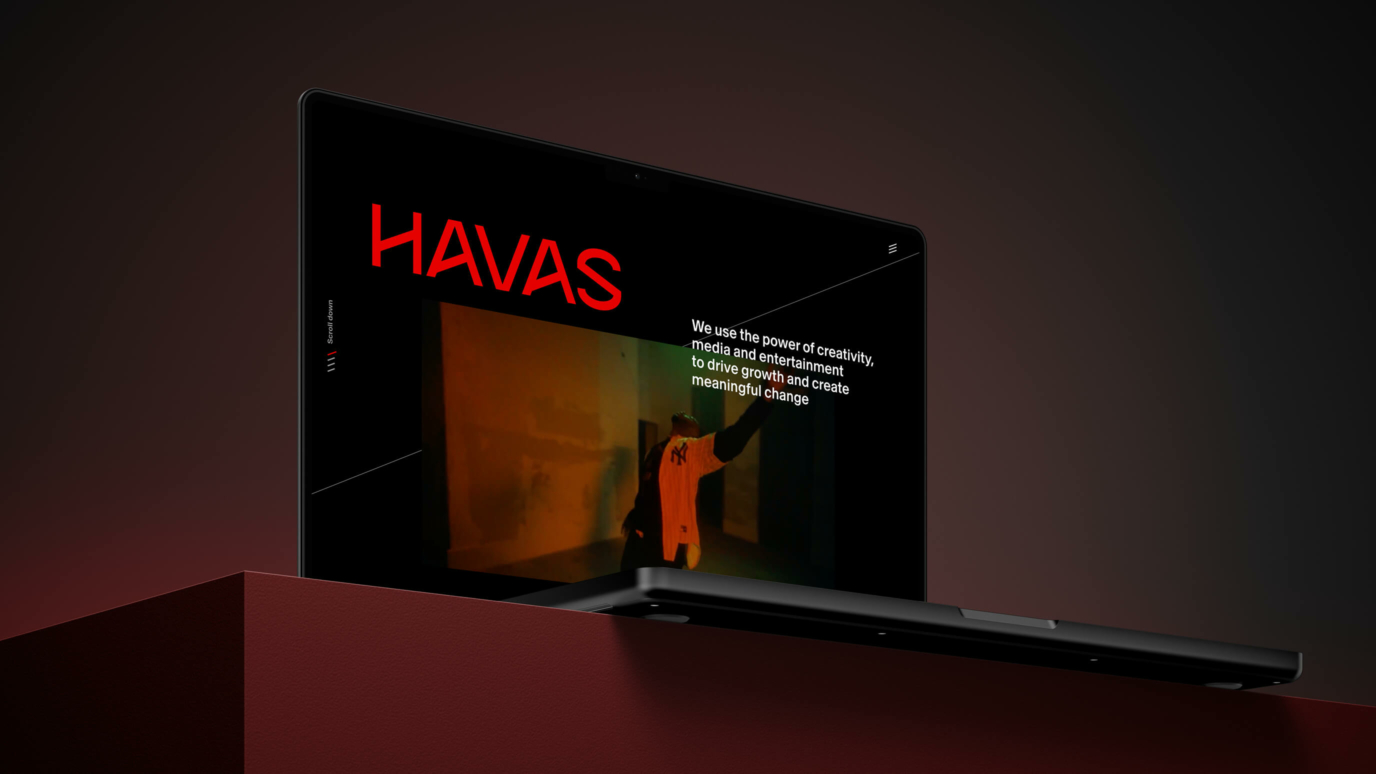 Laptop showing Havas website