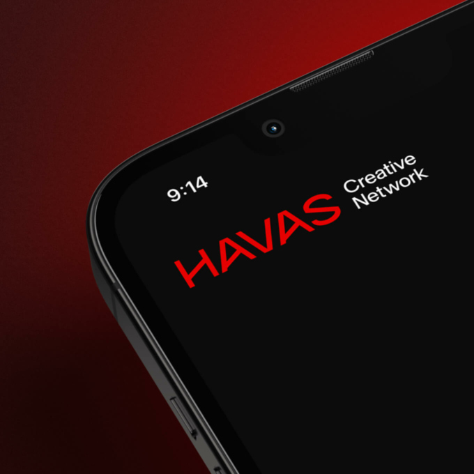 Phone showing Havas Creative Network Webpage