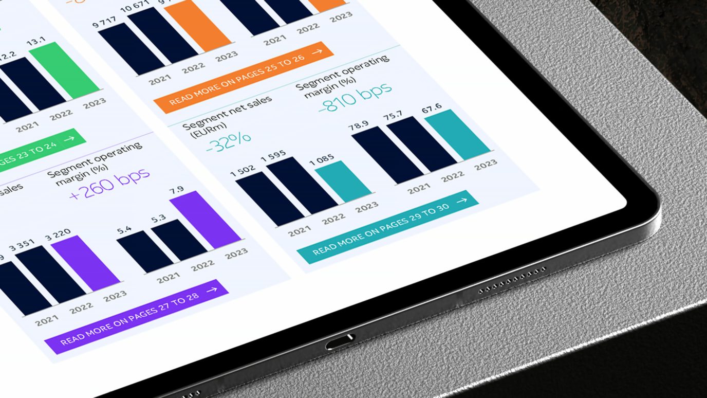 ipad showing bar charts