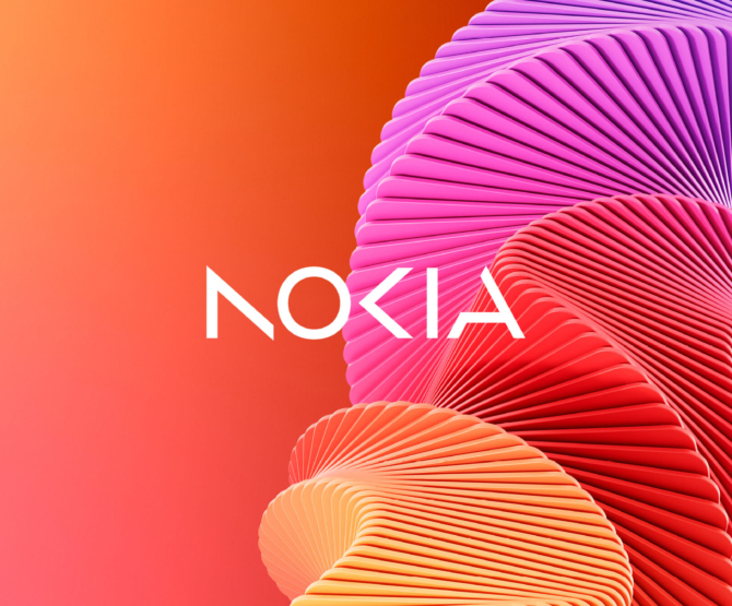 Nokia logo with colourful graphic