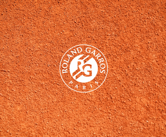 Roland Garros logo on clay