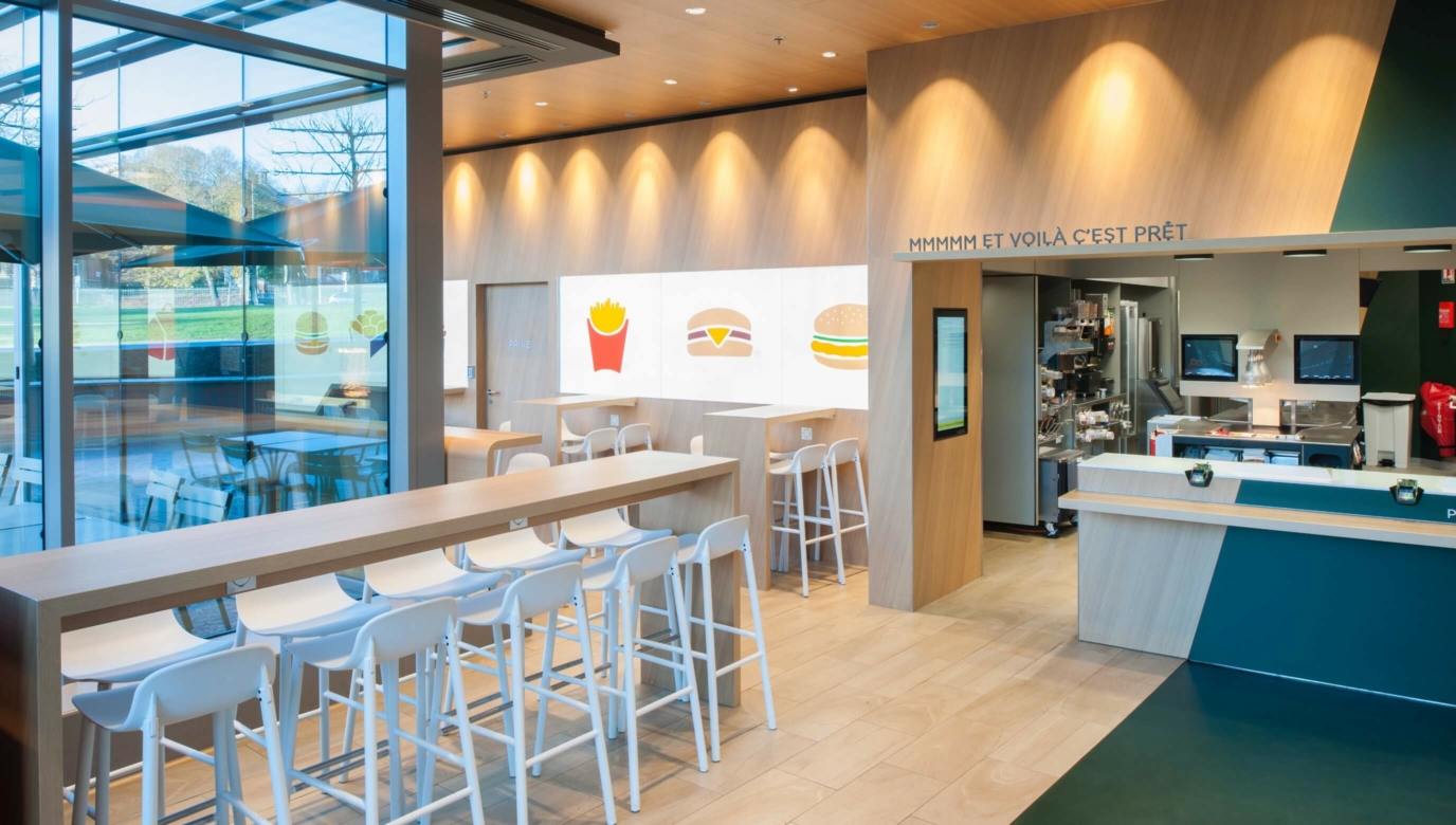 McDonald's counter and seating