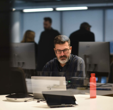 Man working at laptop