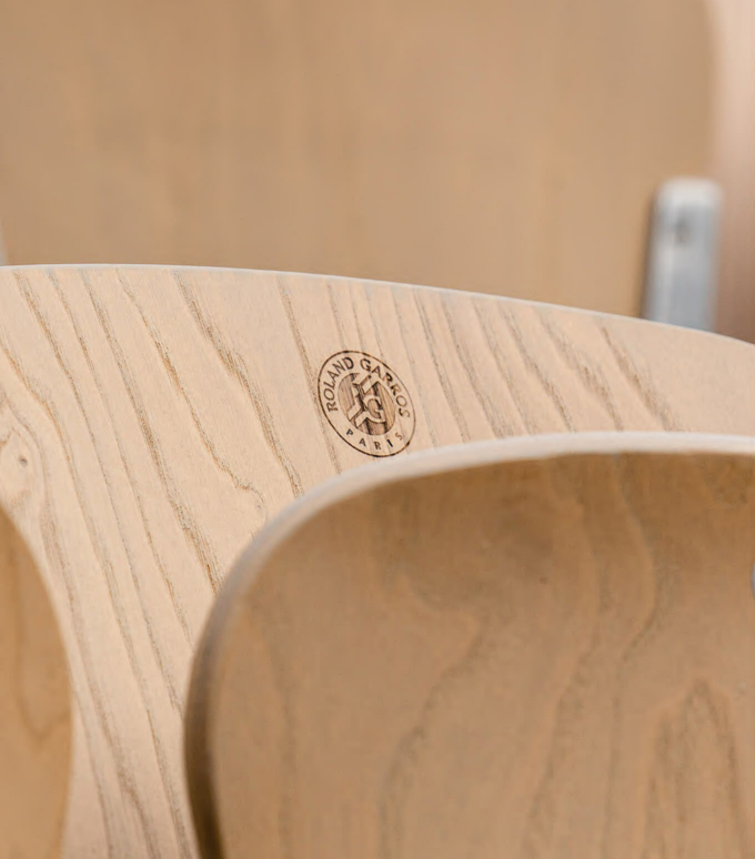 Roland Garros chair close-up