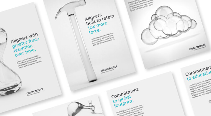 ClearCorrect glassmorphism illustrations
