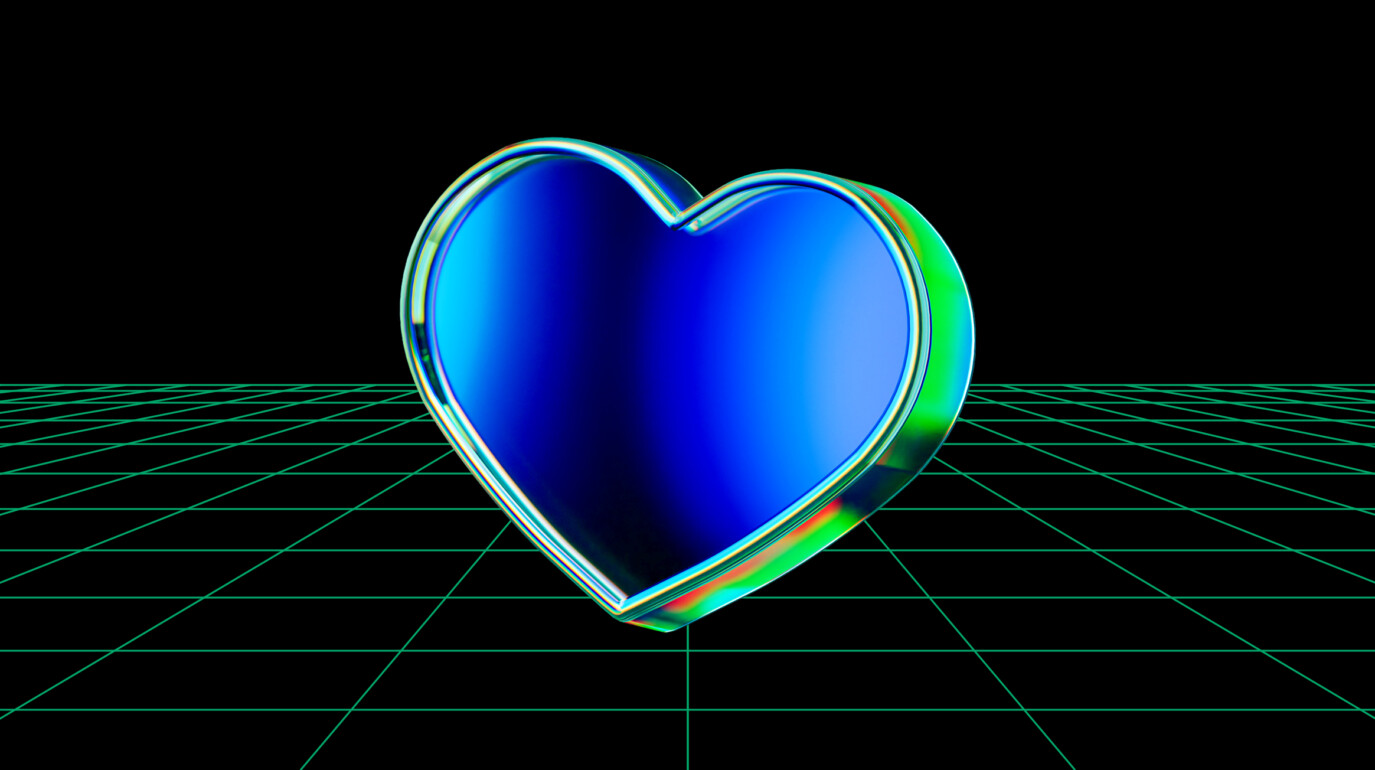 Three-dimensional heart graphic