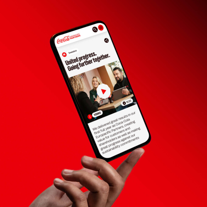 Coca-Cola Europacific Partners webpage on phone