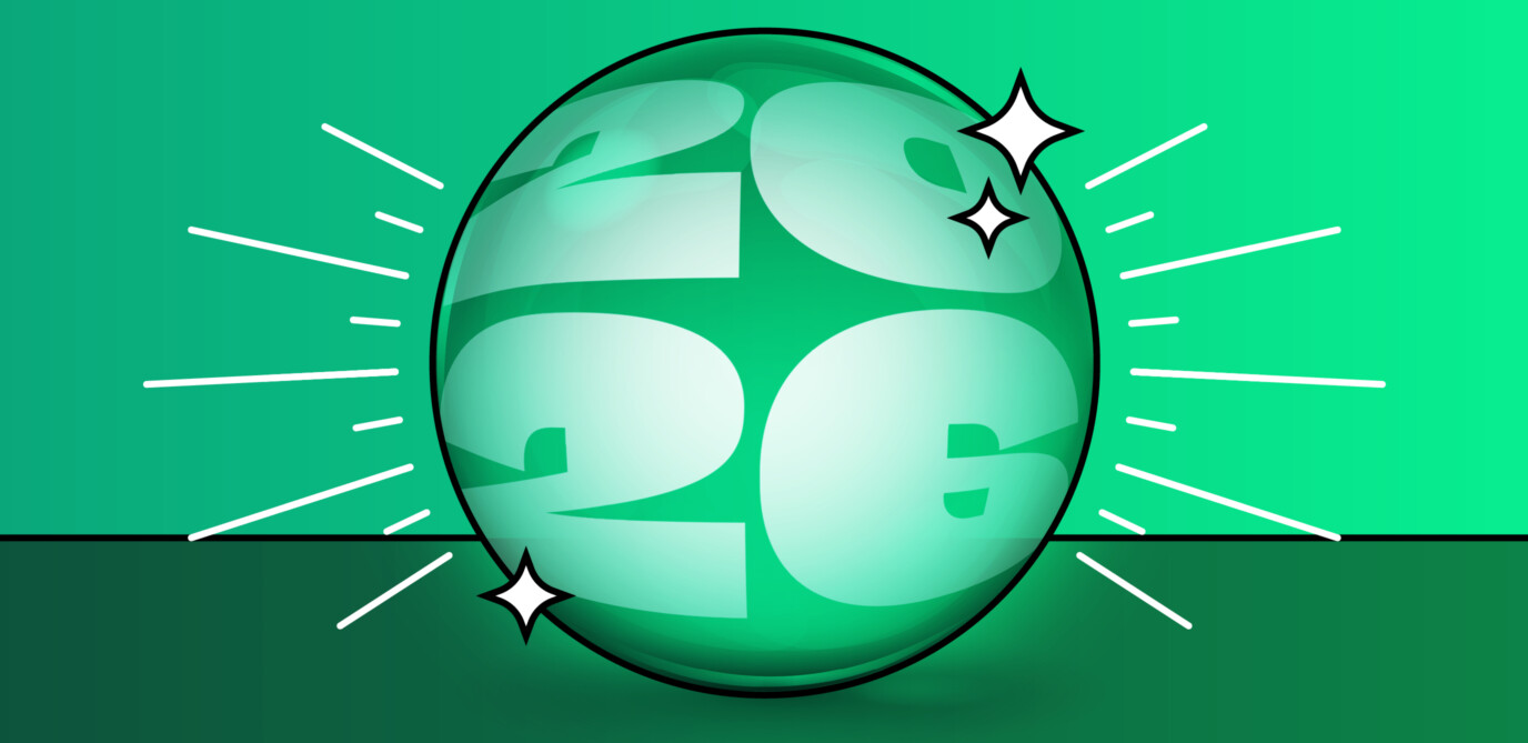Crystal ball illustration displaying numbers 2026
